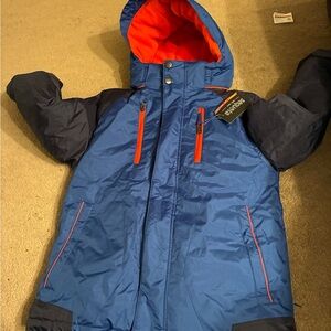 Blue and Orange Hooded Jacket